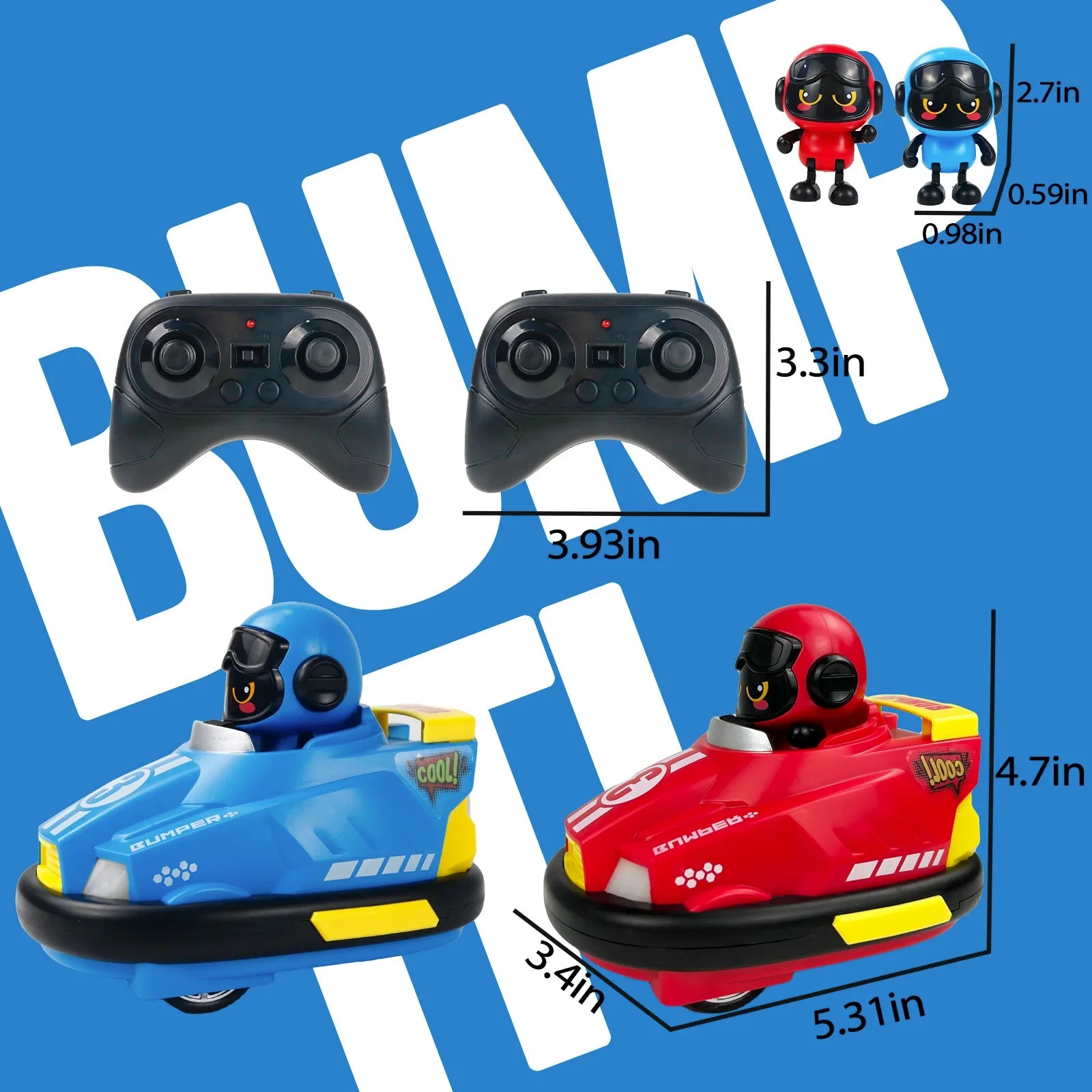 WEIQUEEN  RC Toy 2.4G Bumper Car Pop-up Doll Crash Bounce Ejection Light Children's Remote Control Toys Gift for Parenting