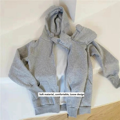 CuddleNest™ Cozy Babywearing Hoodie for Moms & Babies