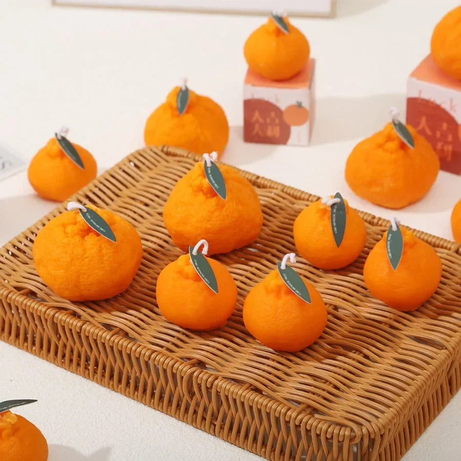 Internet celebrity Ugly Orange Aromatherapy Candle Soy Wax Creative Gift Shooting Props Scene Decoration Ornament