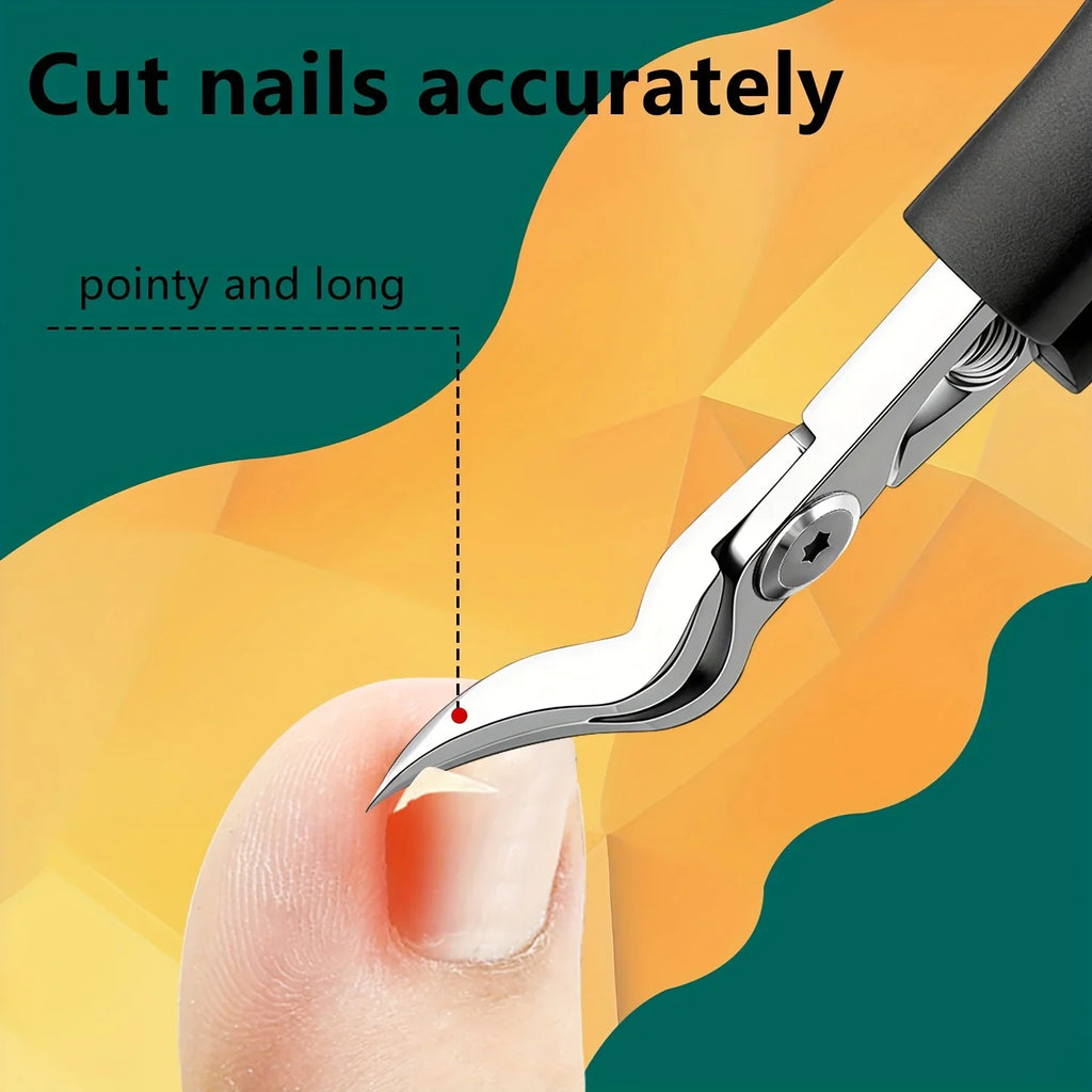 1Pieces Heavy-Duty Stainless Steel Nail Clipper, Thick Toenail & Fingernail Clipper for Adults, Professional-Grade Curved Blade