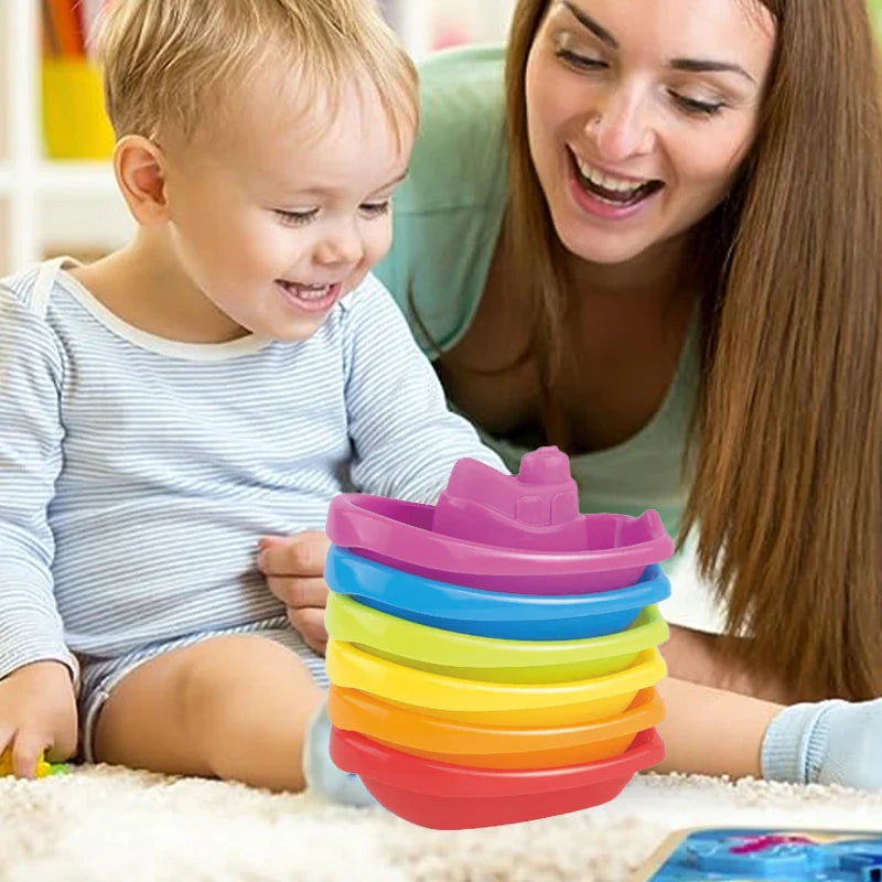 Colorful Stacking Cups - Baby Bath Toy