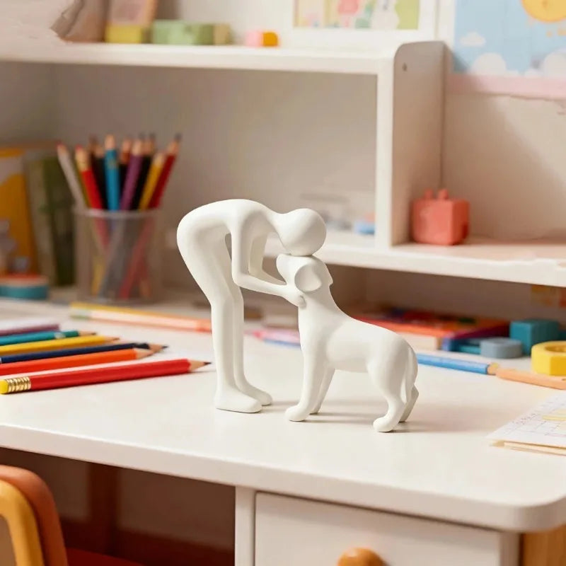 Figurine Abstract Pet Companion Sculpture Home Office Decor Creative Interactive Craft Indoor Modern Art Gift