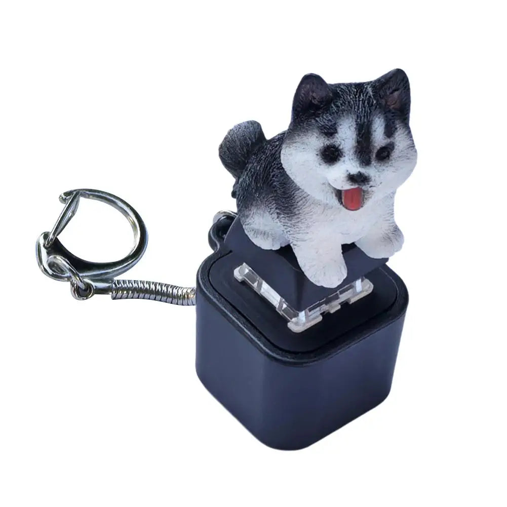 Funny Croaking Frog Keychain Rechargeable Frog/Pig/Dog Cat Keyboard Fidget Clicker Sound Keychain with LED for Stress Relief