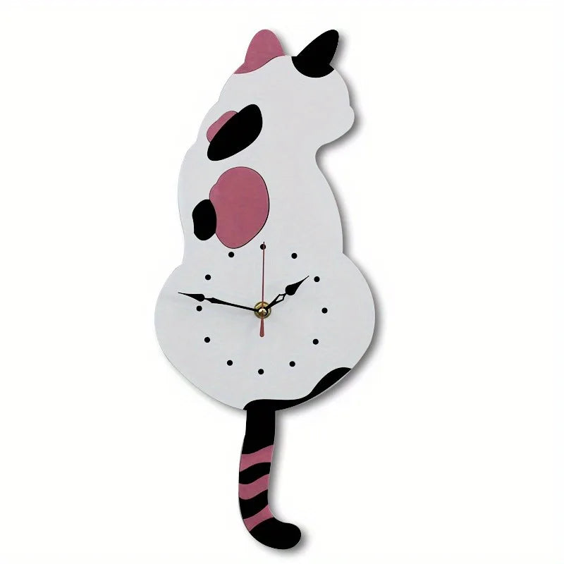 Black Cat Pendulum Wall Clock Moving product detail