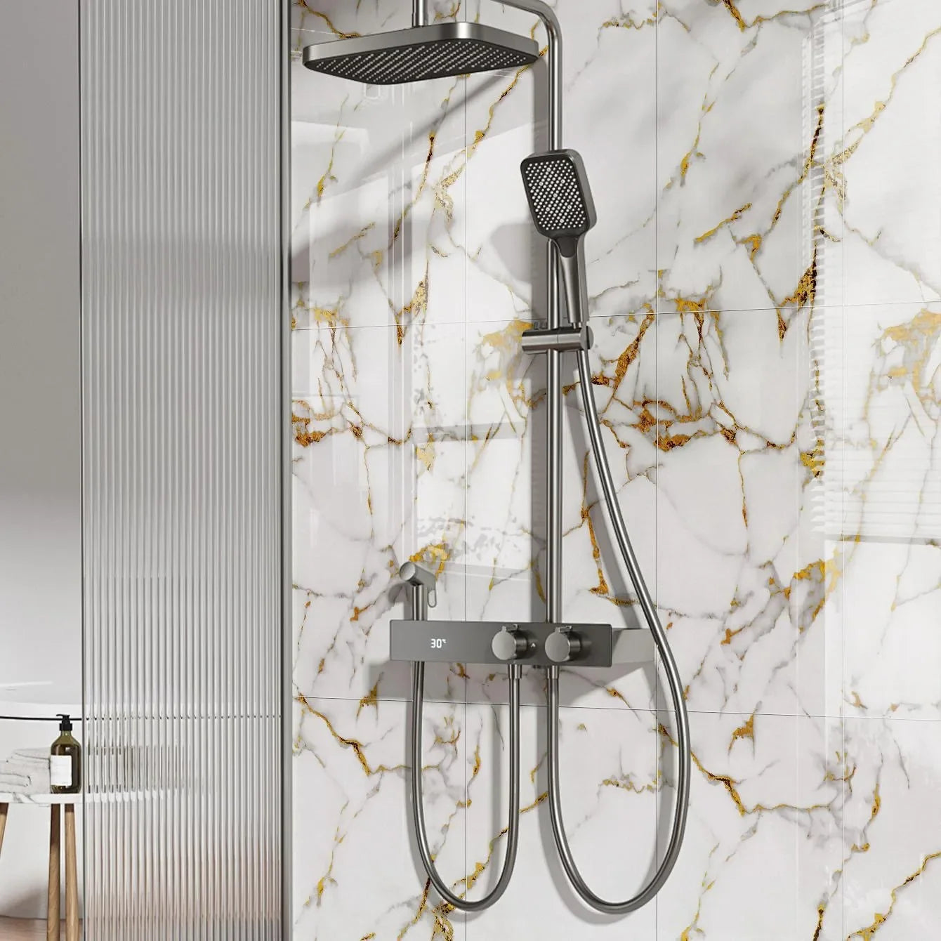 Marble Peel and Stick Backsplash Waterproof Washroom Wall Panels, Peel and Stick Tile, PVC Wall Panels for Kitchen