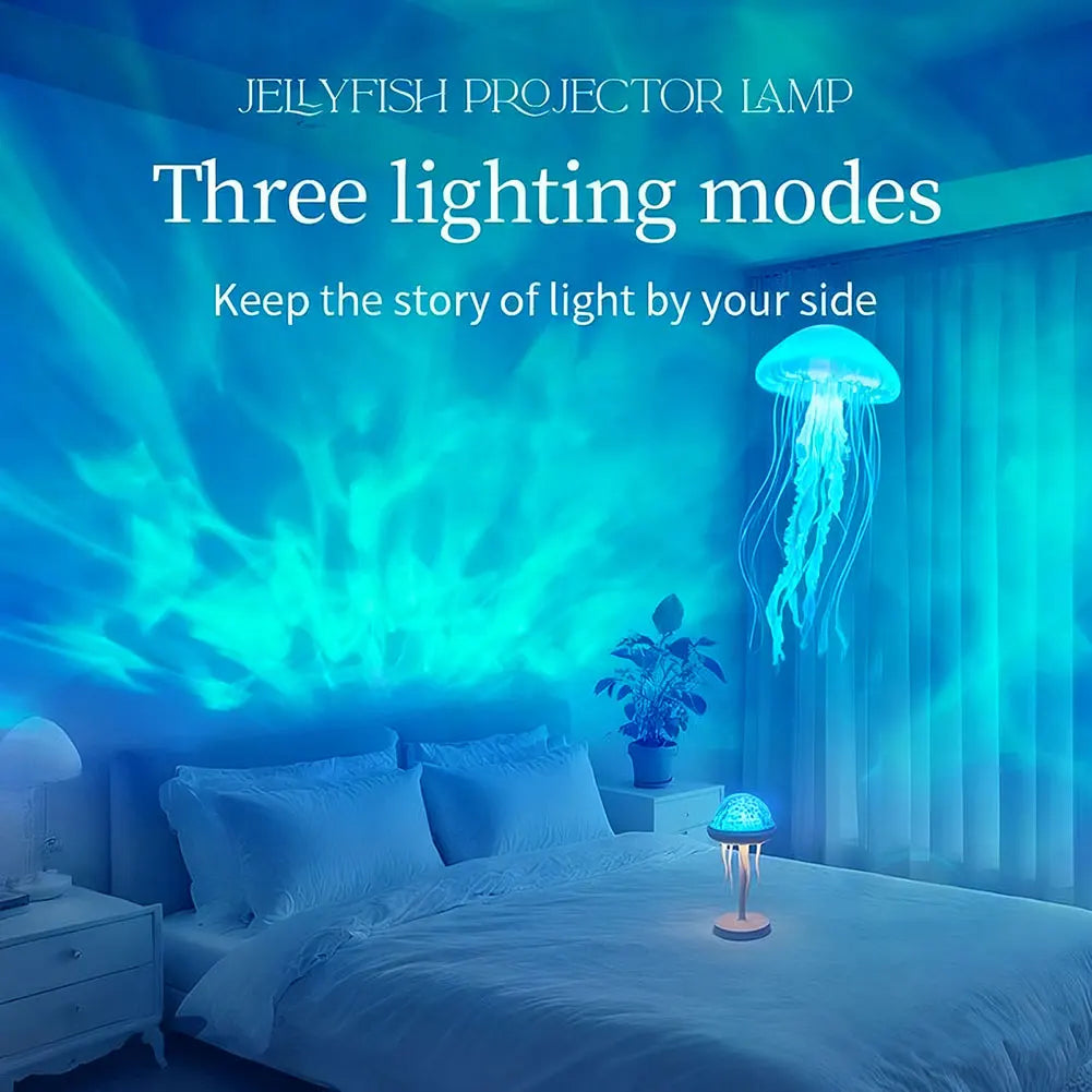 Jellyfishes Ocean Waves Projector Light With Remote USB Powered 7 Color Ripple Projector Jellyfish Night Light For Kids Bedroom