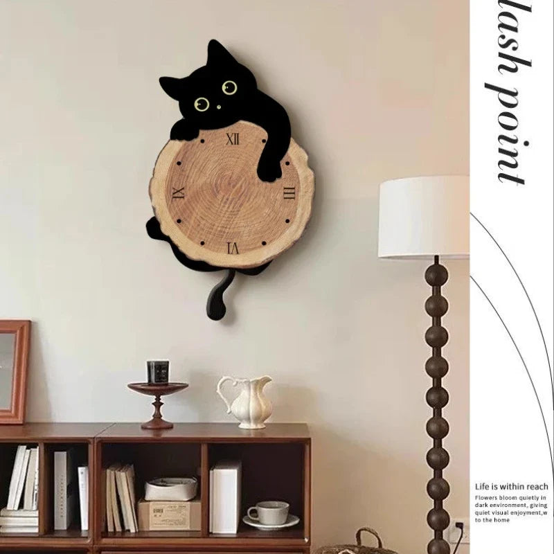 Cat Wall Clock Cat Tail Swing product detail