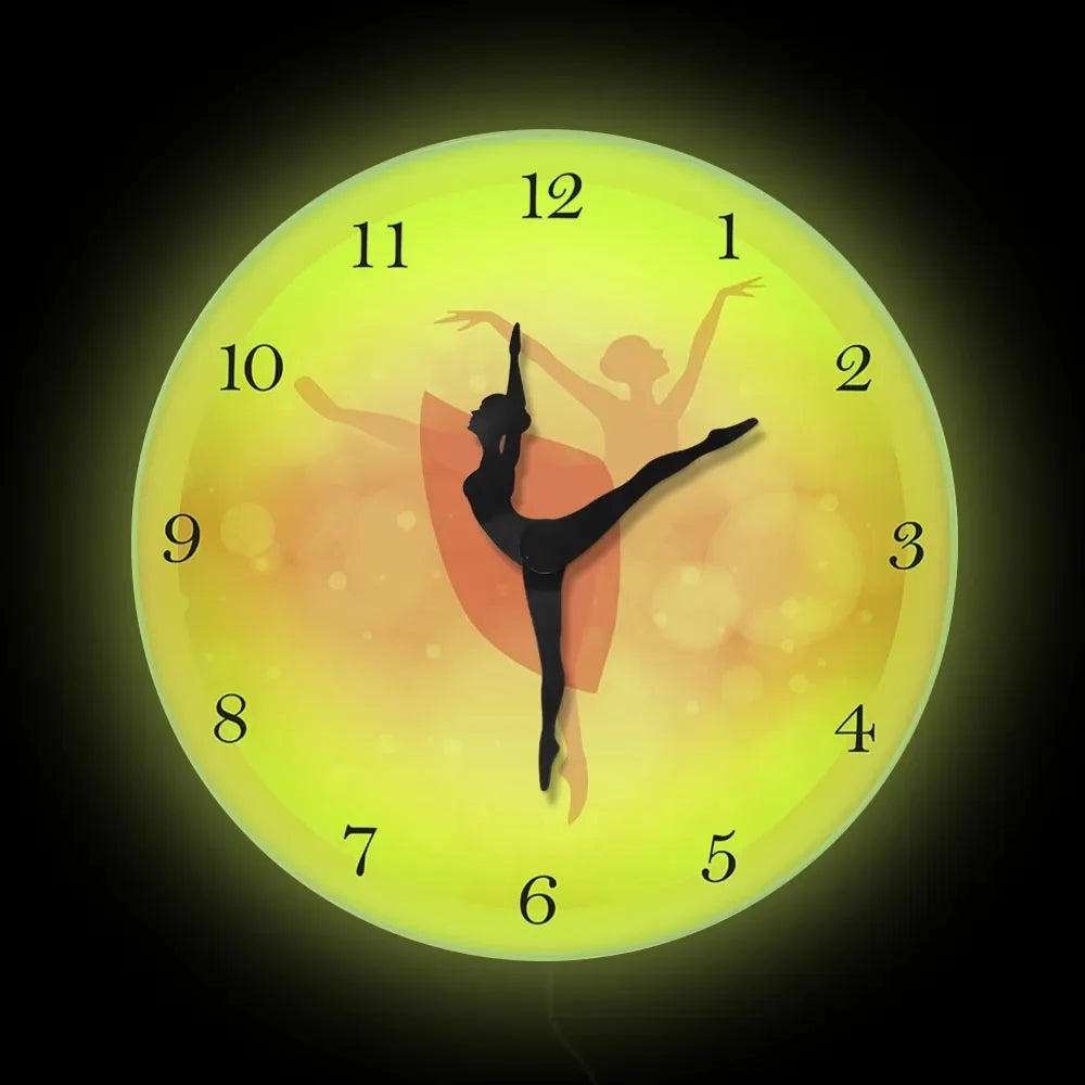 Girl Bedroom Decor Ballet Girl Princess Pink Wall Clock Baby Girl Dancing Wall Clock Ballerina Moving Leg Dancing Clock Watch