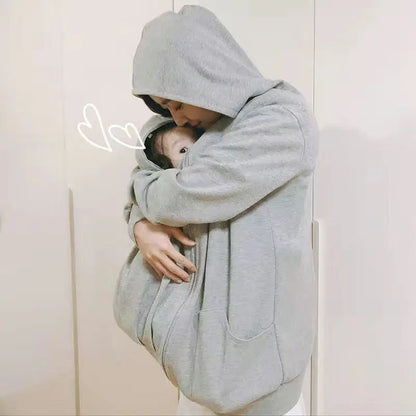 CuddleNest™ Cozy Babywearing Hoodie for Moms & Babies
