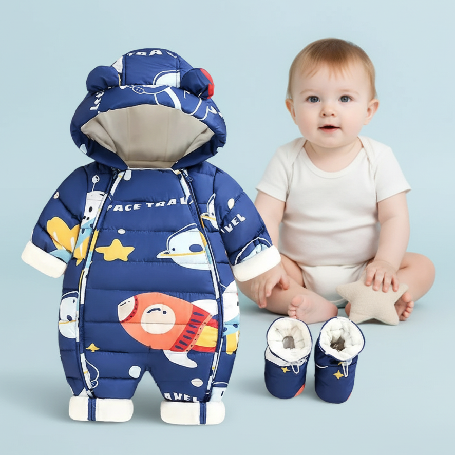 Baby Winter Warm Snowsuit with Matching Boots