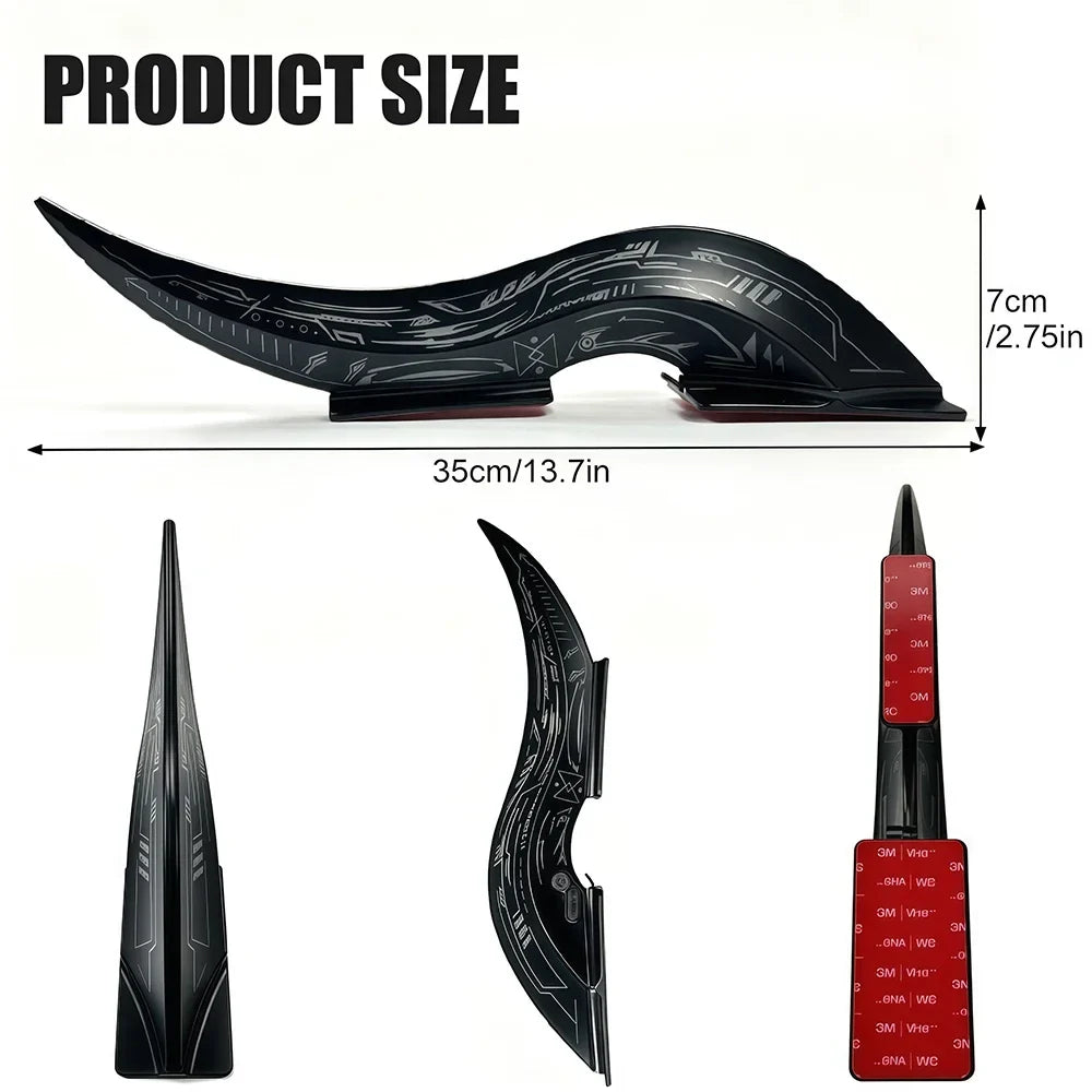 1Set 32 LED Light Modes Dragon Horn Car Roof Fins, Touch Dimmable Waterproof Auto Decoration, Universal Car Exterior Accessory