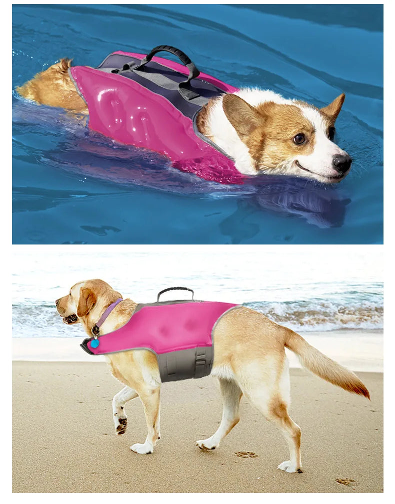 1PC Pet Supplies Dog Clothes Summer Inflatable Swimsuits Portable Pet Life Jackets, and Air Pumps Are Included Life Jackets