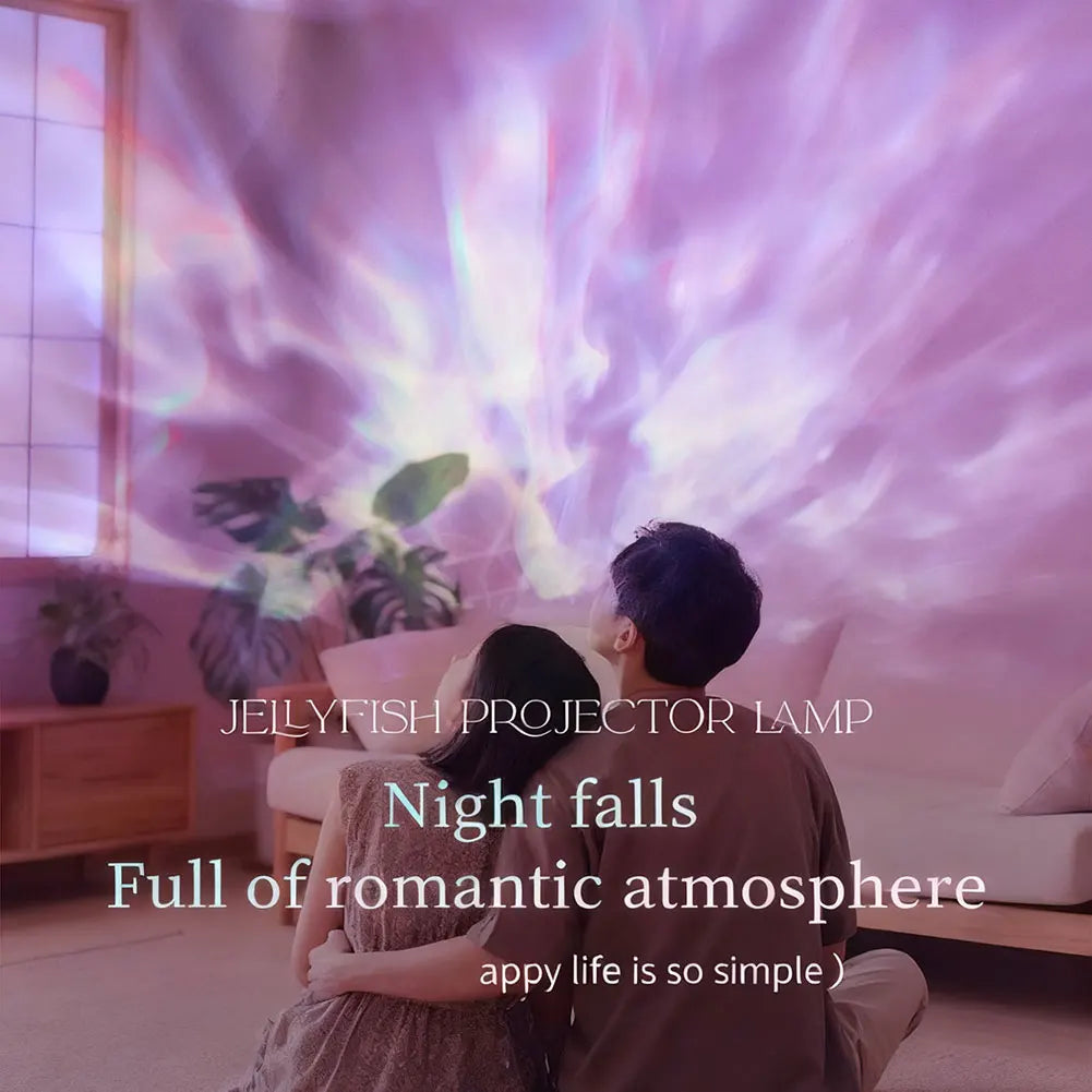 Jellyfishes Ocean Waves Projector Light With Remote USB Powered 7 Color Ripple Projector Jellyfish Night Light For Kids Bedroom