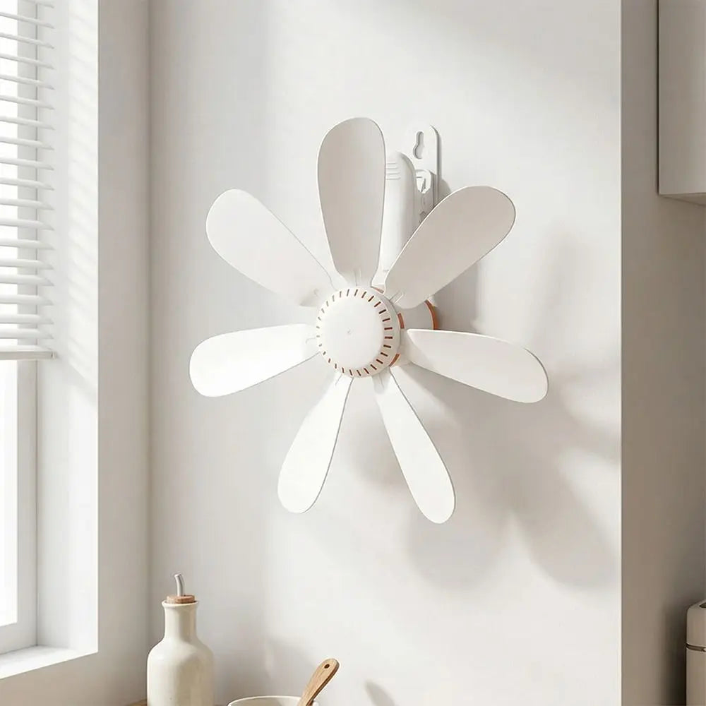 Strong Wind Portable Clip Fan Hollow-out Design Clip Fan Small Personal Fan Powerful Airflow Seven Leaves Personal Cooling Fan