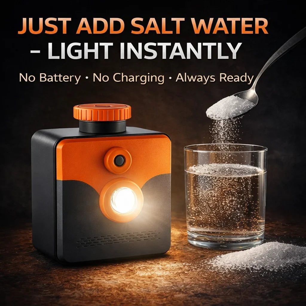 Salt Water Lamp Outdoor Portable Lantern Garden Tent Camp Backyard Fishing Camping Light Used for 300-400 Hours