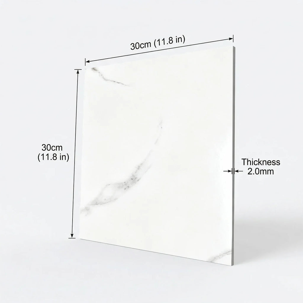 10/20pcs Peel and Stick Backsplash Tiles White Marble Wall Tiles Self Adhesive Wall Stick on Backsplash for Kitchen Bathroom