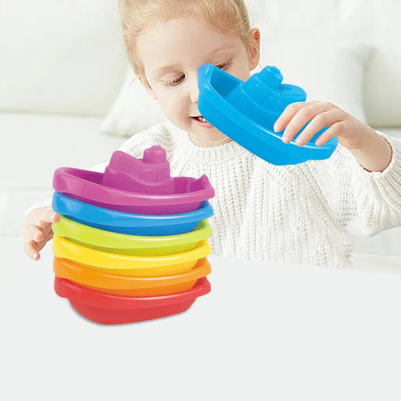 Colorful Stacking Cups - Baby Bath Toy