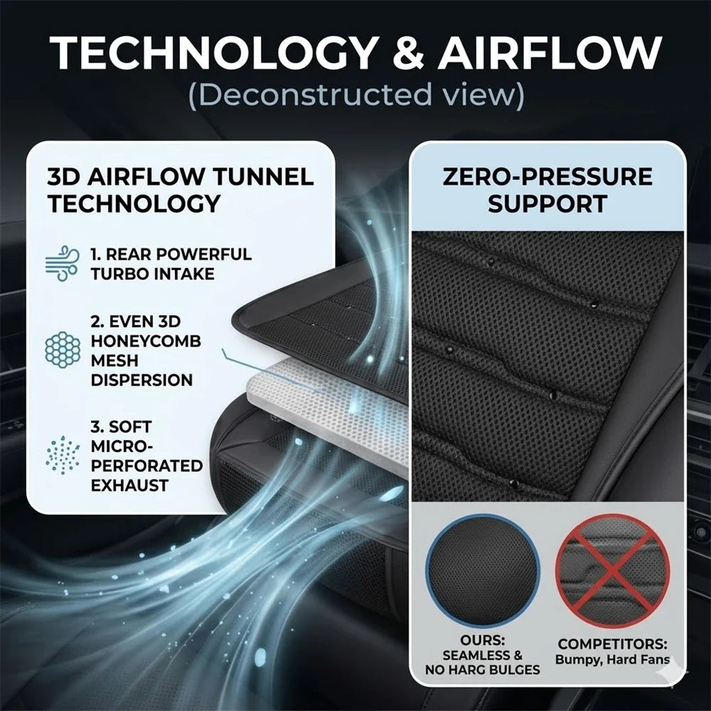 Ventilated Sheet 12v Car Seat Cover Vehicle Summer Cushion Smart Auto Start/Stop Universal Cooling Car Seat Ventilation Sheet