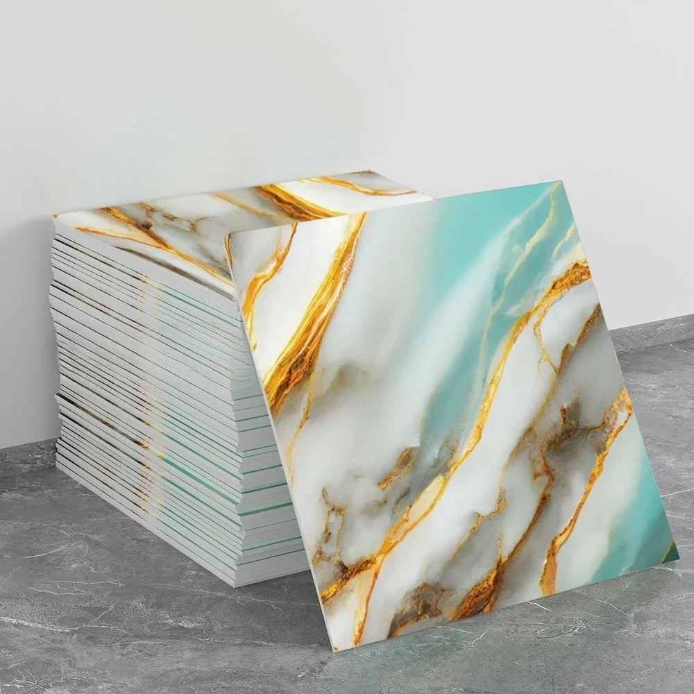 Marble Peel and Stick Backsplash Waterproof Washroom Wall Panels, Peel and Stick Tile, PVC Wall Panels for Kitchen