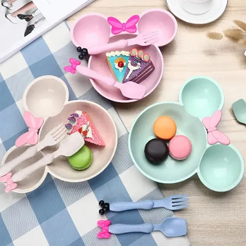 Minnie Mouse Kids Dinnerware Set – BPA-Free Plate, Fork & Spoon