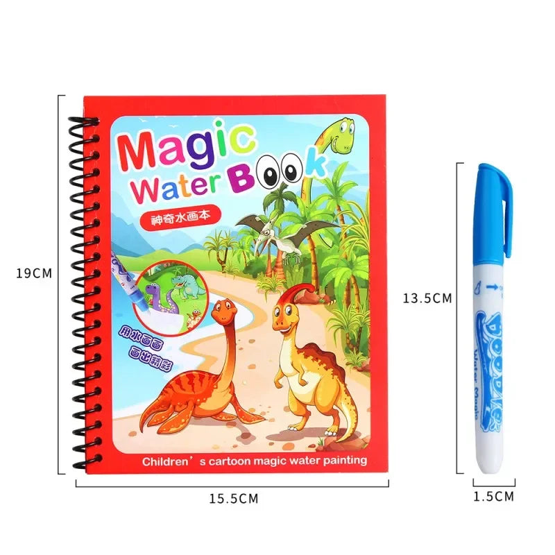 Magic Water Book with Pen Children Learning  Education Toy Baby Montessori Toys Drawing Coloring Books for Kids 2 To 4 Years Old