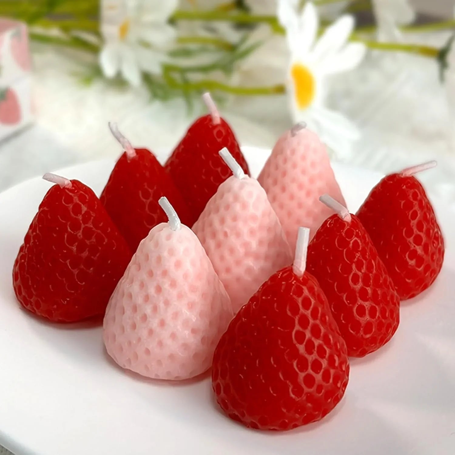 5pcs Strawberries Candles Gifts,Aromatherapy Candle for Wedding Receptions,Birthday Parties,Holiday Celebration Supplies