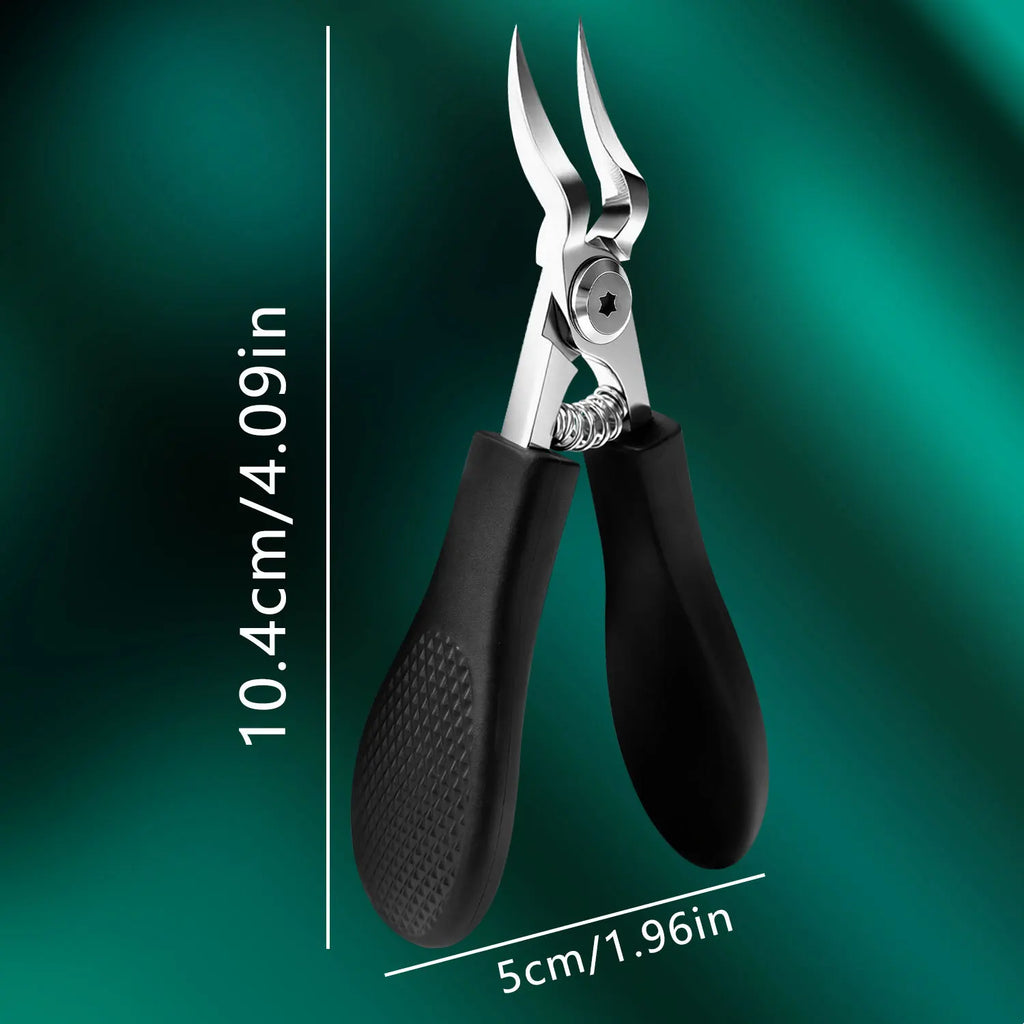 1Pieces Heavy-Duty Stainless Steel Nail Clipper, Thick Toenail & Fingernail Clipper for Adults, Professional-Grade Curved Blade