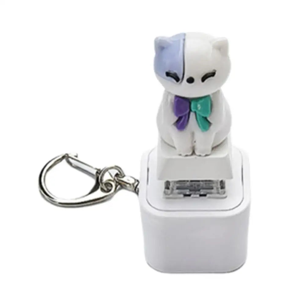 Funny Croaking Frog Keychain Rechargeable Frog/Pig/Dog Cat Keyboard Fidget Clicker Sound Keychain with LED for Stress Relief