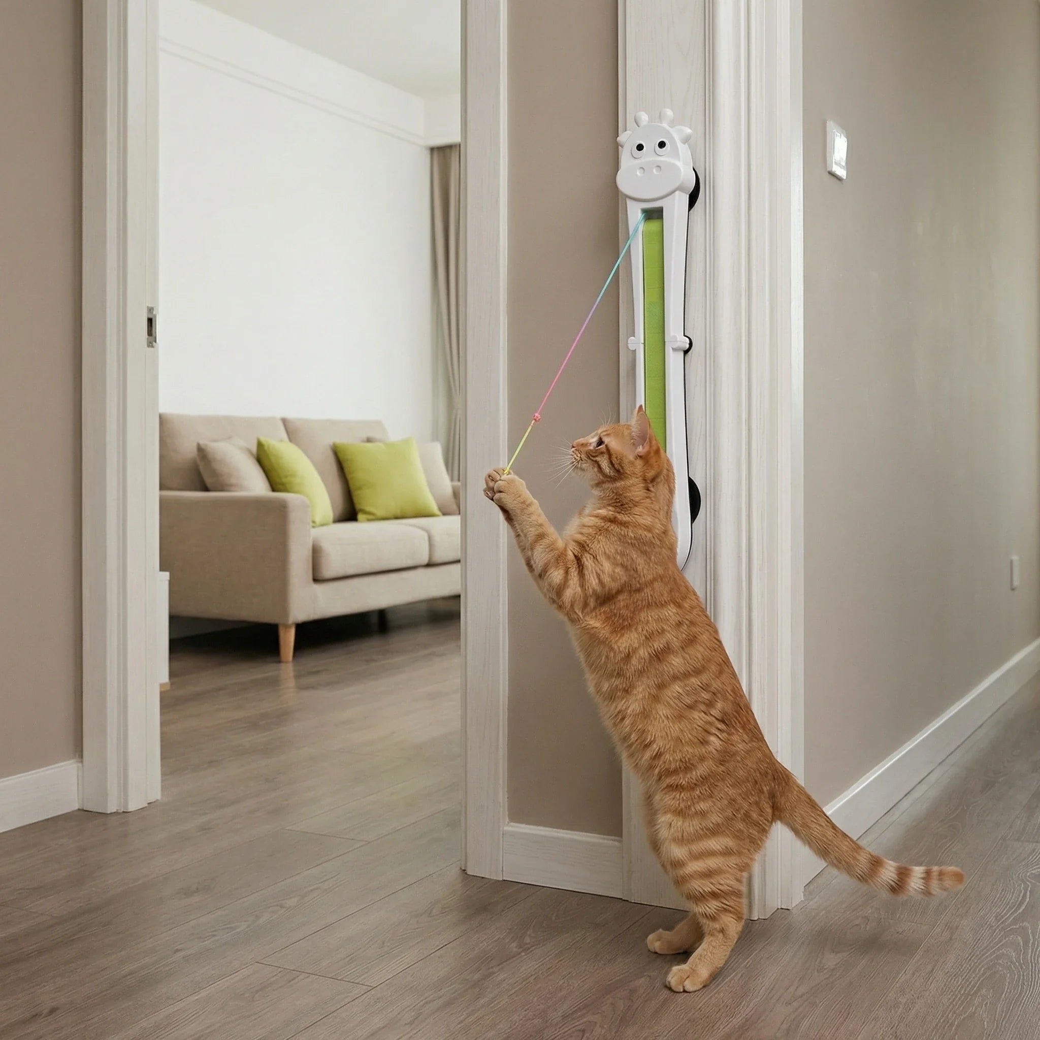 Fully automatic giraffe cat teasing machine, automatically tightens and throws ropes, allowing cats to relax and relieve boredom