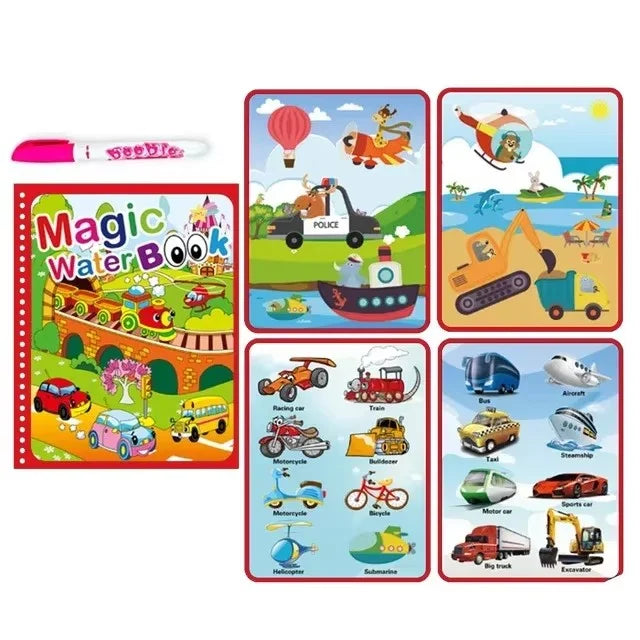 Magic Water Book with Pen Children Learning  Education Toy Baby Montessori Toys Drawing Coloring Books for Kids 2 To 4 Years Old