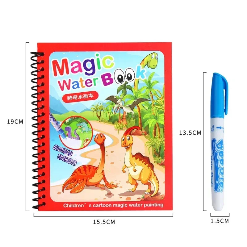 Magic Water Book with Pen Children Learning  Education Toy Baby Montessori Toys Drawing Coloring Books for Kids 2 To 4 Years Old