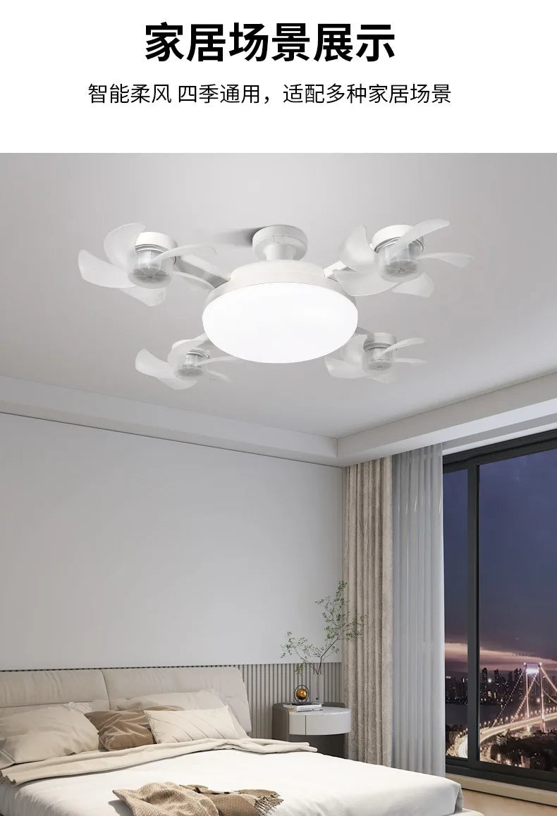 Intelligent ceiling light electric fan light Kitchen high wind power Silent Easy to clean e27 Screw Fan Light Restaurant Fan Eye