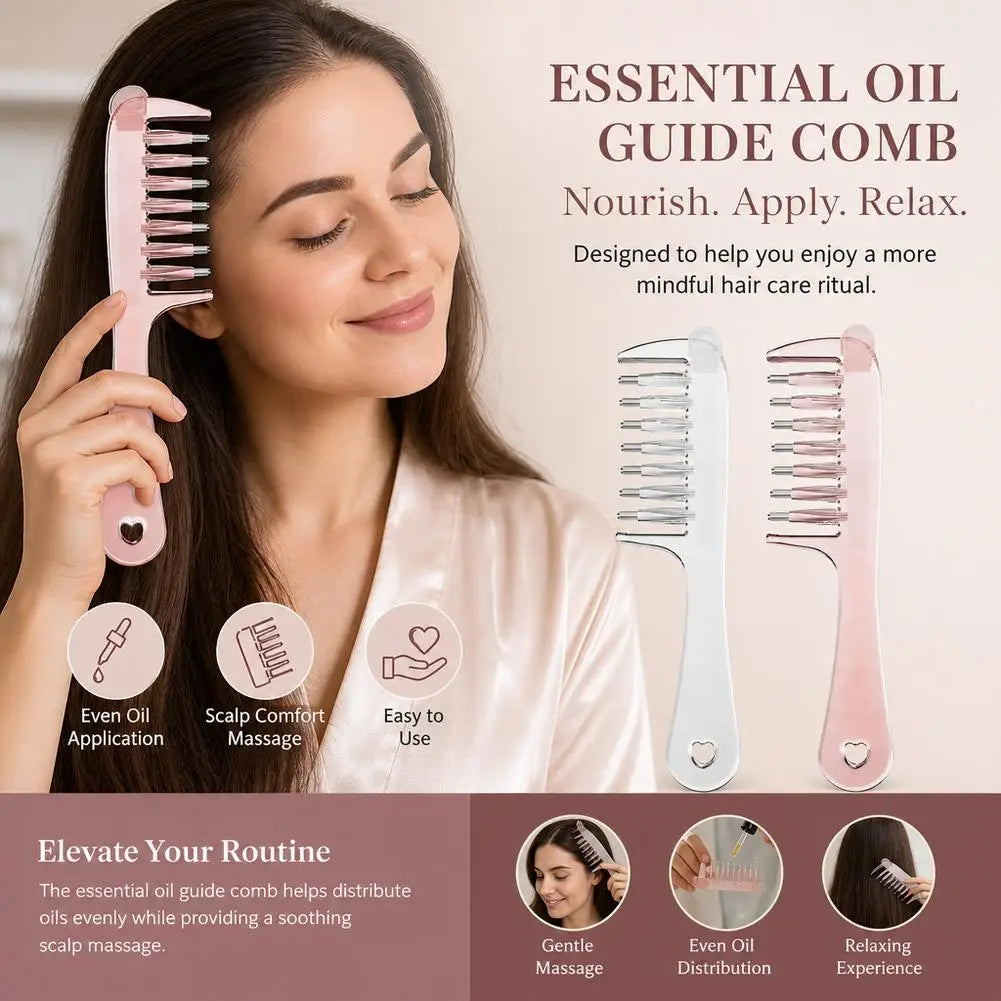 Scalp Liquid Guide Comb Mini Portable Head Applicator Hair Care Comb Anti-Static Scalp Nourish Hair Guide Comb