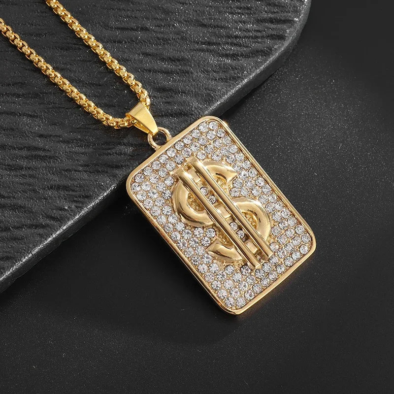 Exquisite Creative Bubble Letter Xo Inlaid White Zircon Pendant Necklace Men\\'s Fashion Casual Party Jewelry Holiday Gifts
