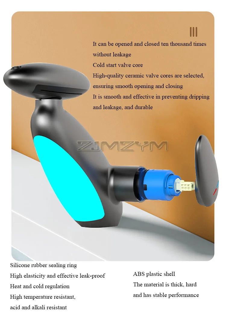 4Modes Outlet LED Basin Faucet 360° Rotatable Pulled Out Tap Temperature Sensitive Sink Faucets Drip-proof Hot Cold Switch Mixer