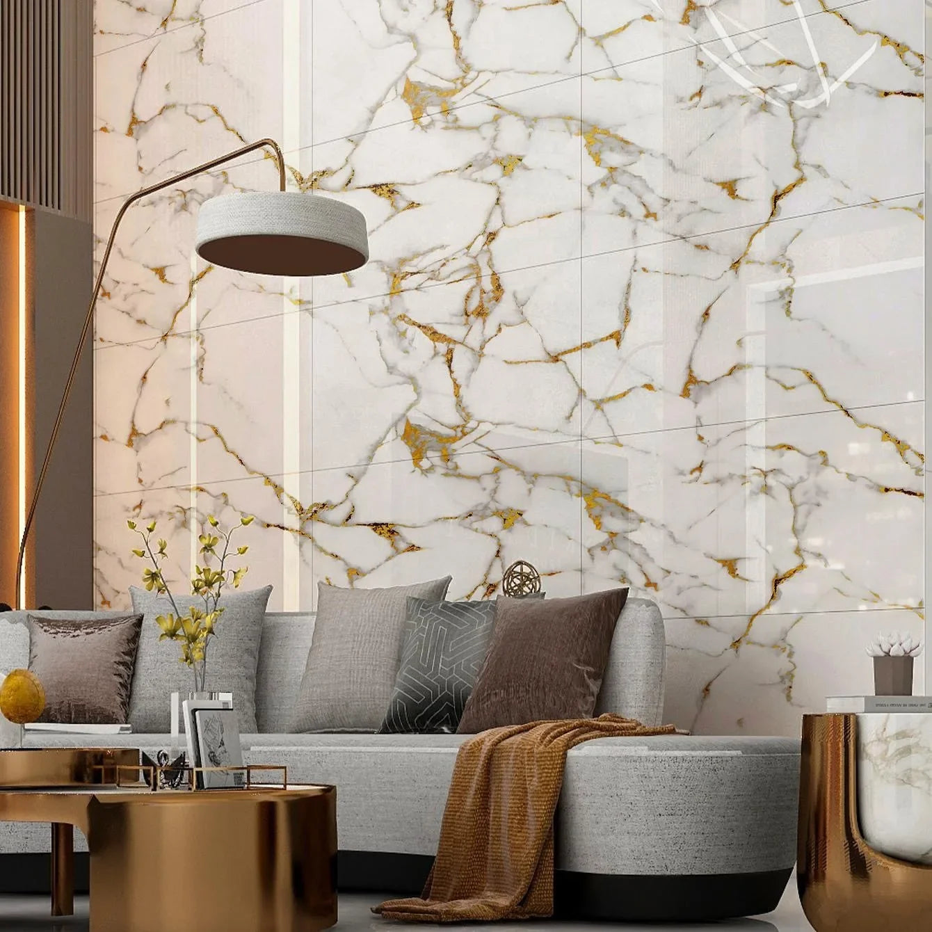 Marble Peel and Stick Backsplash Waterproof Washroom Wall Panels, Peel and Stick Tile, PVC Wall Panels for Kitchen