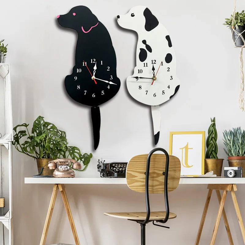 Rocking Tail Cat Hanging Clock