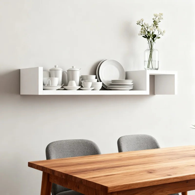 Wall Mounted Floating Shelves, Heavy-Duty Wall Storage and Display Rack Set, Thickened Board Hanging Shelves for Books