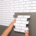3D Peel and Stick White Subway Wall Tile Sticker Wallpaper Backsplash Of Kitchen Wall Tile Stickers Peel and StickWall Tile