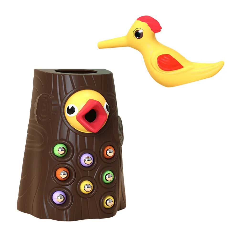 Baby Toy Woodpecker Catching Worms
