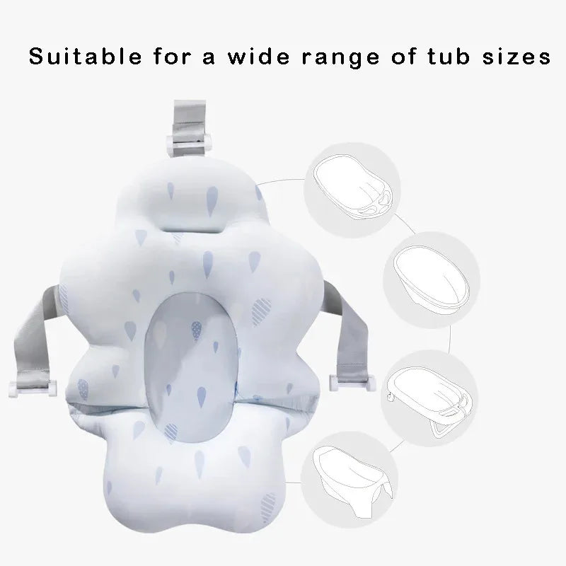 Baby Bathtub with Non-Slip Mat Cushion