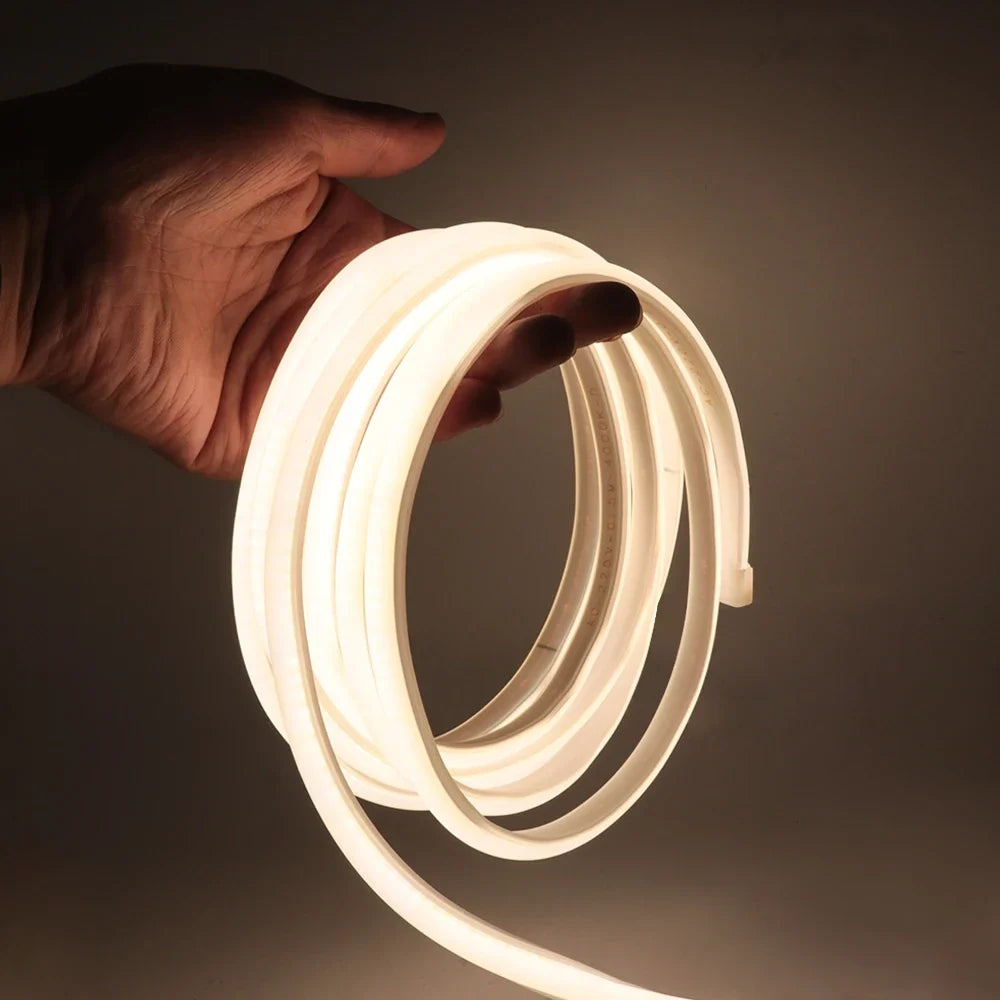 AC 220V COB Neon Light 288Leds/M White Red Ice Blue Pink Yellow Purple Green High Bright CRI RA90 Waterproof Ribbon LED Strip