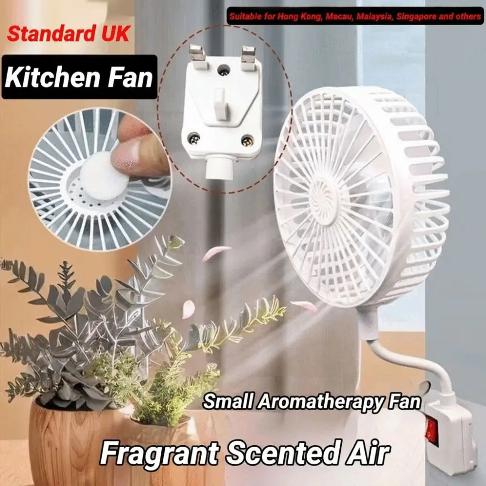 360 Rotatable Socket Fan Low Noise Energy Saving UK Plug Fan EU Plug with Safety Cover Wall Socket Fan for Kitchen Bathroom Dorm