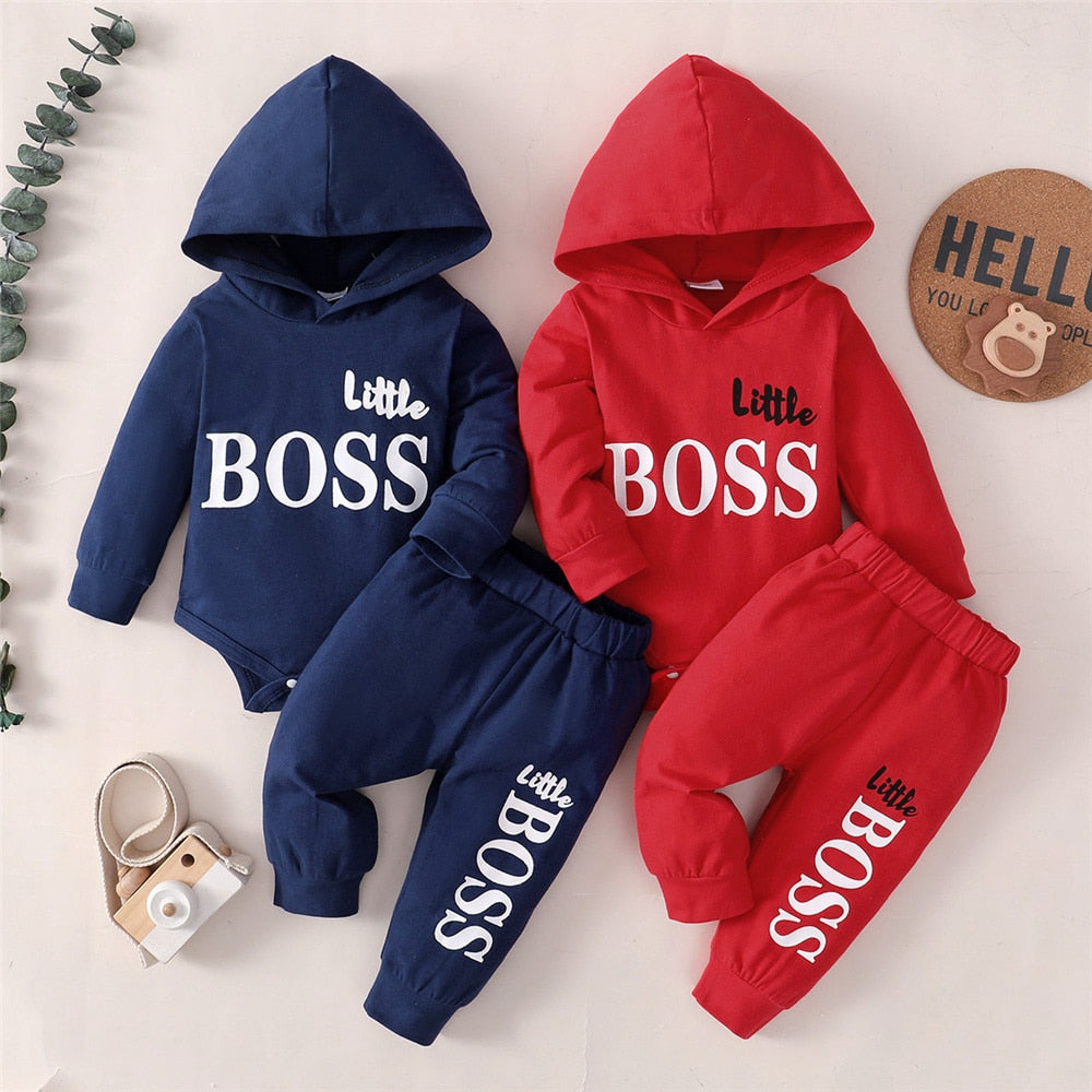 Little Boss Long Sleeve Hoodie Set