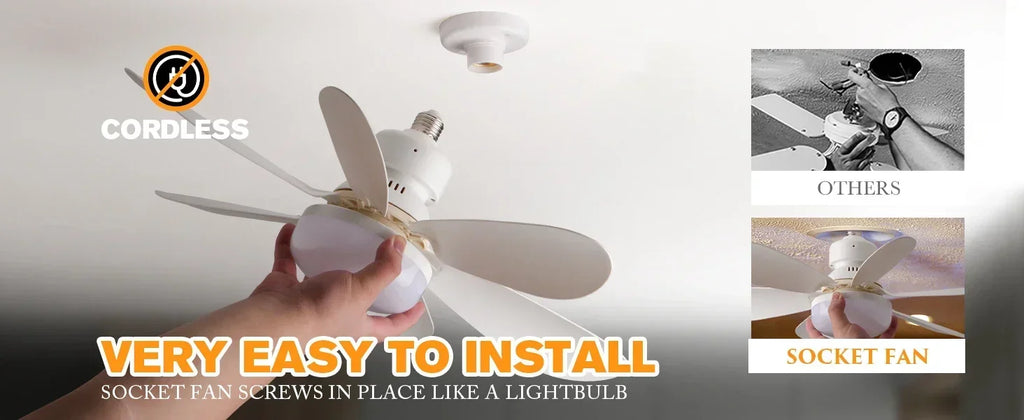 Ceiling Fan Light E27 with Remote LED Dimming Function  Suitable for Living Room Study and Home use  85-265V