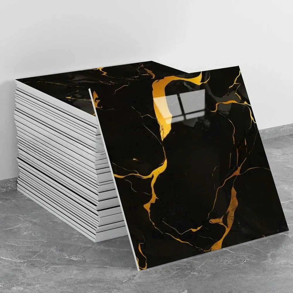 Waterproof Peel and Stick Marble Wall Tiles11.8x11.8 in Self Adhesive PVC Panels for Bathroom Kitchen and Living Room