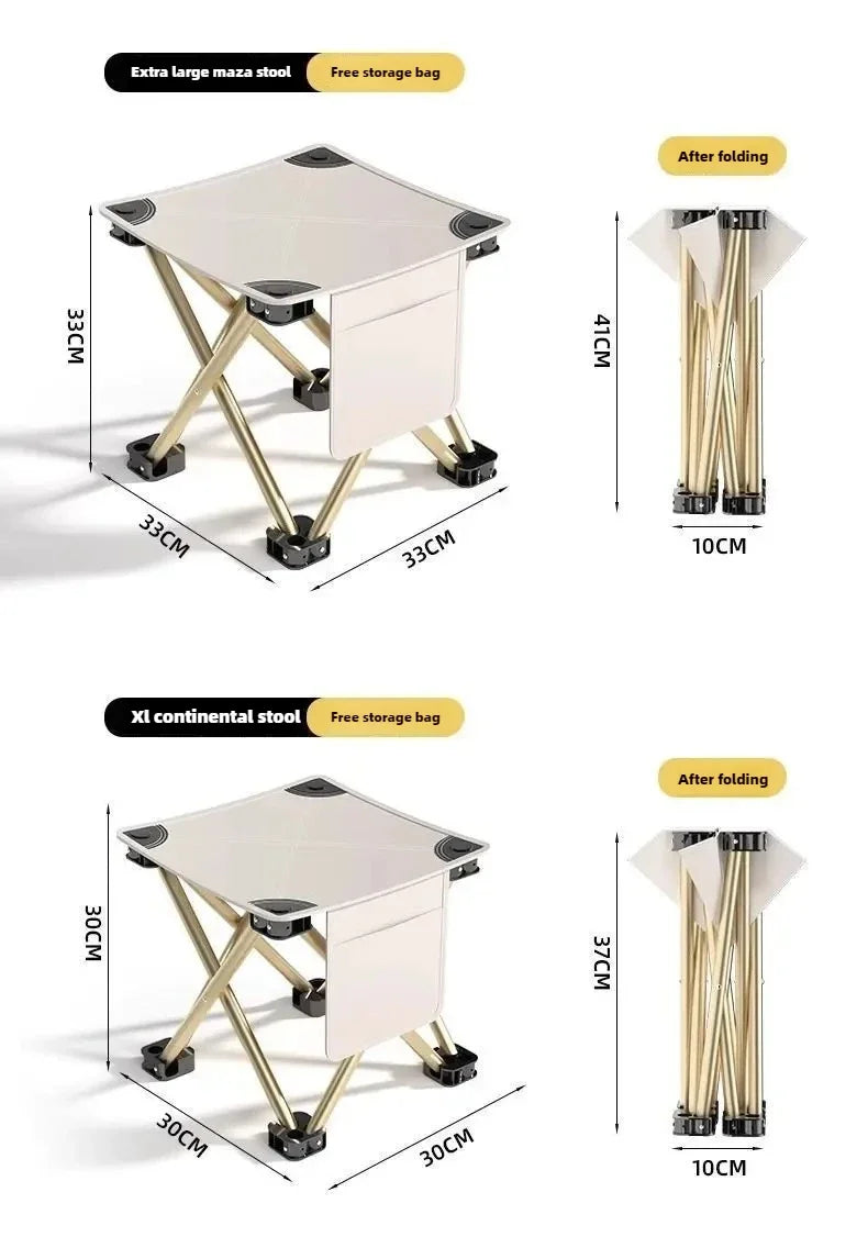 Outdoor Portable Folding Stool Camping Collapsible Foot Stool Hiking Beach Travel Picnic Fishing Seat Tools Ultralight Picnic
