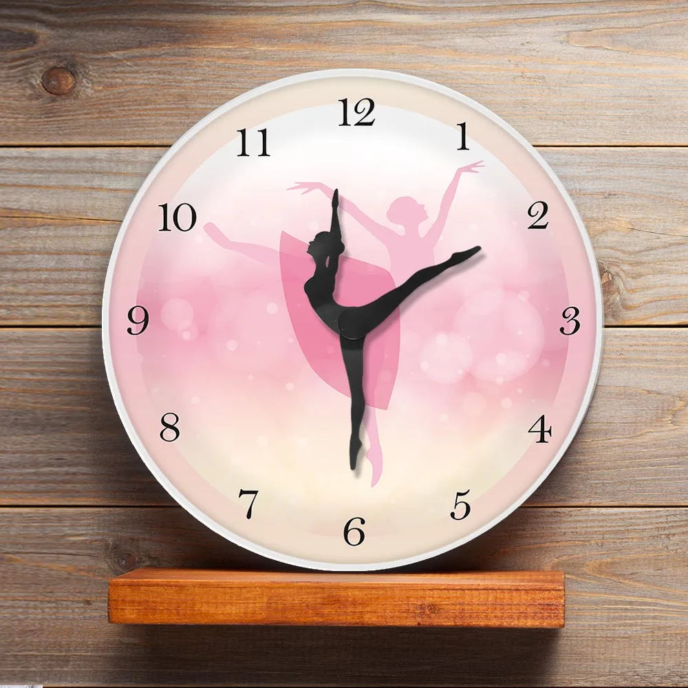 Girl Bedroom Decor Ballet Girl Princess Pink Wall Clock Baby Girl Dancing Wall Clock Ballerina Moving Leg Dancing Clock Watch