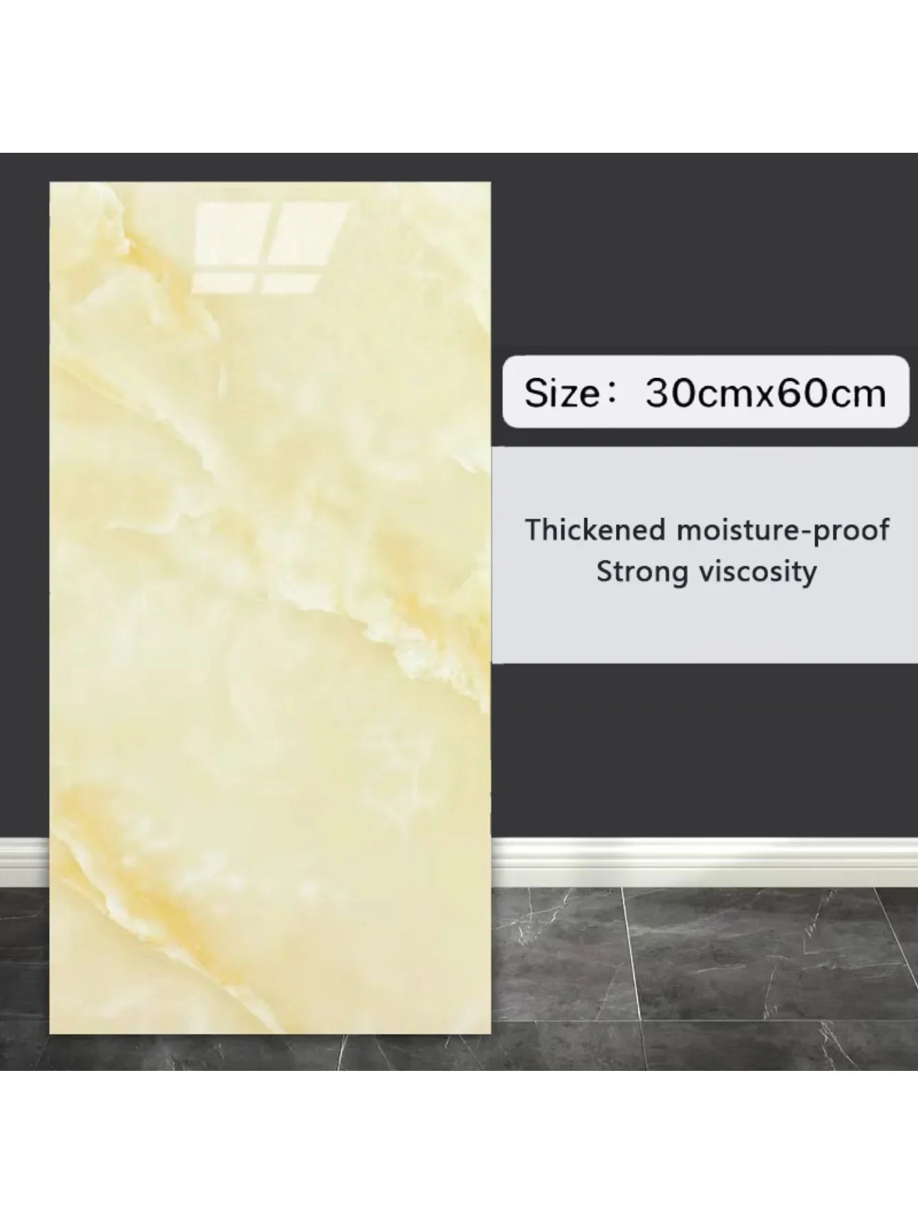 10-Pack Self-Adhesive Marble Tile Stickers – Waterproof 30x60cm PVC Peel-and-Stick Tiles for Kitchen & Bathroom Walls/Floors