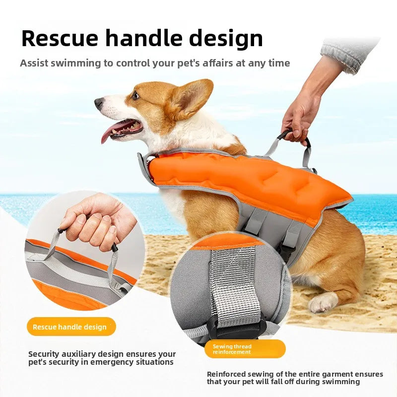 1PC Pet Supplies Dog Clothes Summer Inflatable Swimsuits Portable Pet Life Jackets, and Air Pumps Are Included Life Jackets